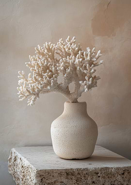 White Coral in Vase Still Life