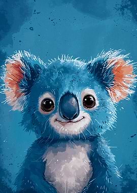 Blue Koala Portrait