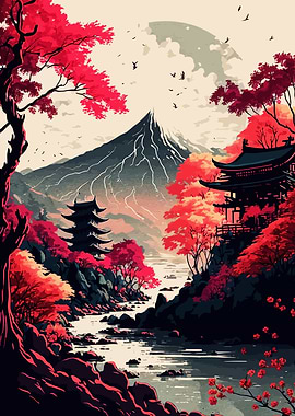 Japanese Mountain Landscape