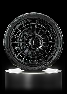 Black Wheel and Tire