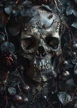 Ornate Skull with Vines