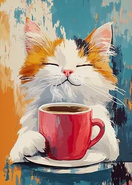 Cat with Coffee