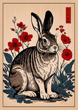 Rabbit Japanese Art