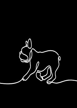 French Bulldog Line Art