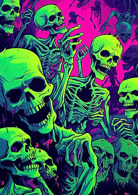 Neon Green Skulls