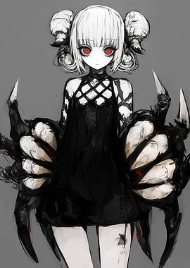 Dark Anime Girl with Claws