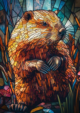 Stained Glass Beaver