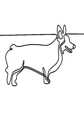 Corgi Line Art