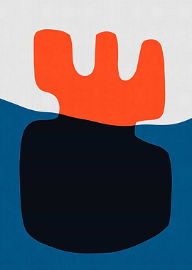 Abstract Shapes in Blue and Orange