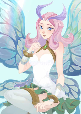 Fairy Girl with Butterfly Wings