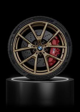 Gold BMW Wheel with Michelin Tires