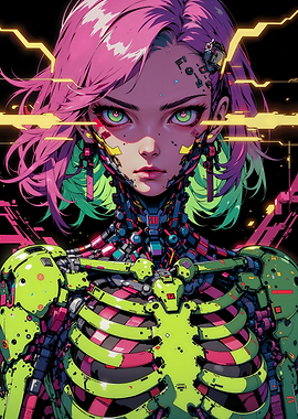 Cyberpunk Female Robot