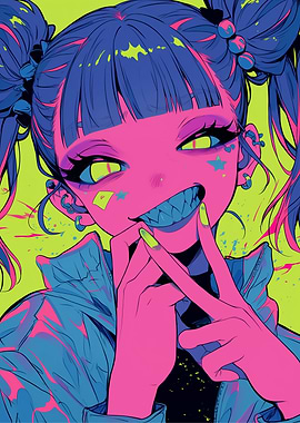 Neon Anime Girl