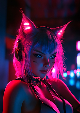 Cyberpunk Cat Girl