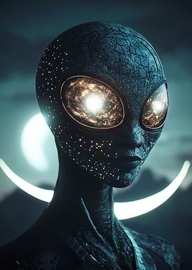 Alien with Galaxy Eyes