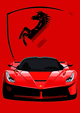 Ferrari LaFerrari Red' Poster, picture, metal print, paint