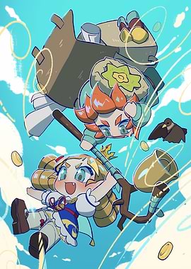 Girl Flying with Staff