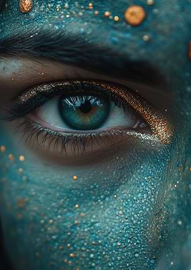 Close-up Eye with Glitter