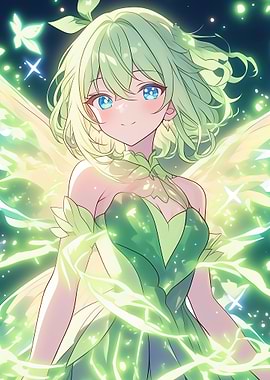 Green-Haired Anime Fairy