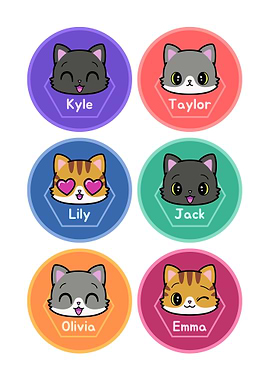Cute Cat Name Tags