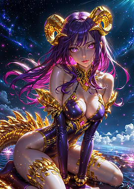 Purple Anime Girl Princess