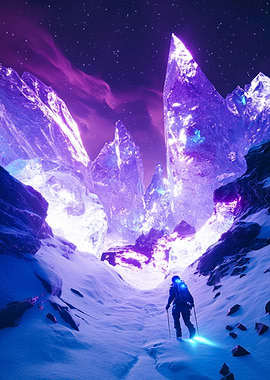 Purple Glowing Crystal Canyon