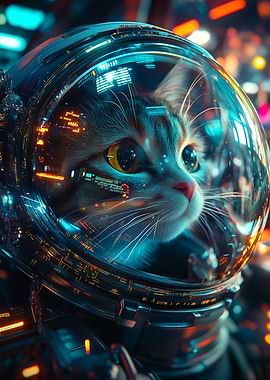 Cute Cat Astronaut
