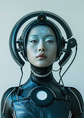 Cyberpunk Woman with Headgear