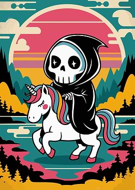 Grim Reaper on Unicorn
