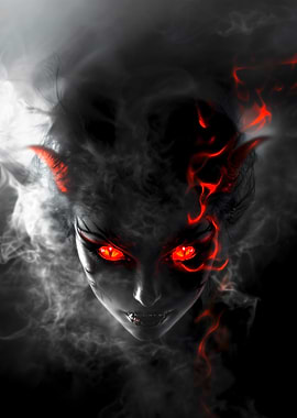 Demon Woman with Red Eyes