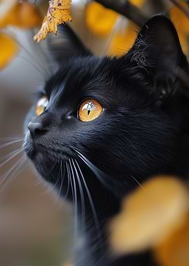 Black Cat with Golden Eyes