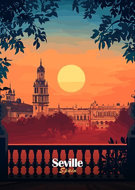 Seville Sunset Cityscape