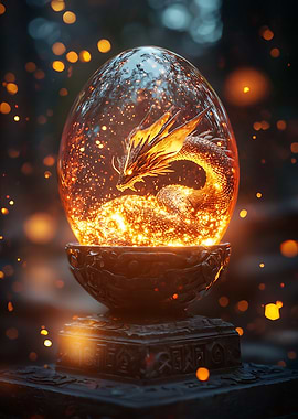 Dragon Egg with Glowing Aura