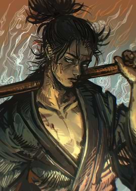 Samurai Warrior Illustration