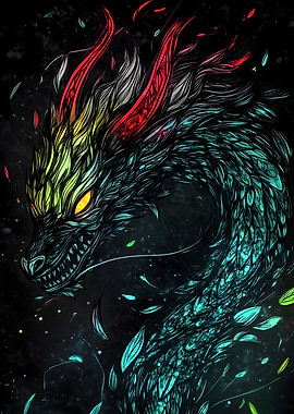 Dragon with Glowing Scales