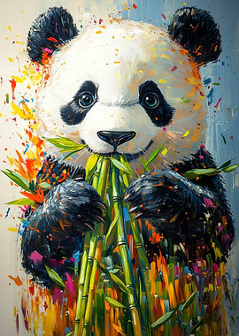 Panda Eating Bamboo