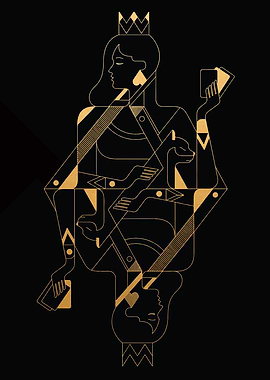 Queen of Hearts Art Deco