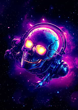 Neon Skull Headphones