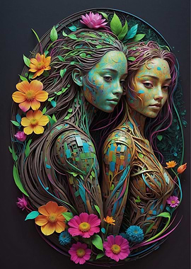 Floral Women Sculpture