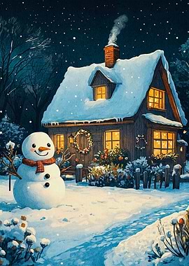 Snowy Cottage Christmas