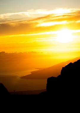 Golden Sunset Over Mountains