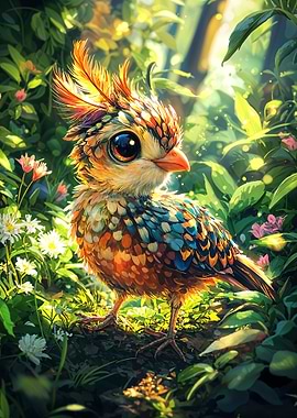 Colorful Bird in Forest