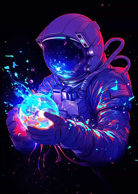 Astronaut Holding Glowing Orb