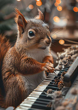 Squirrel Playing Piano