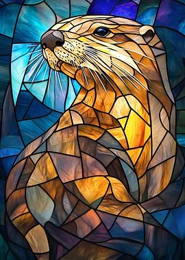 Stained Glass Otter