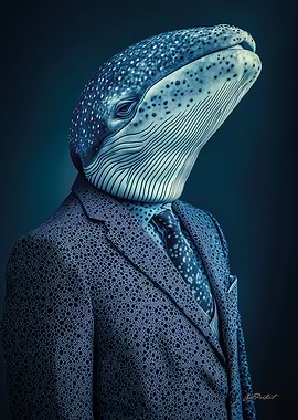 Whale in Suit Portrait