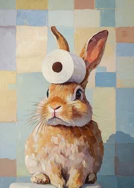 Bunny with Toilet Paper