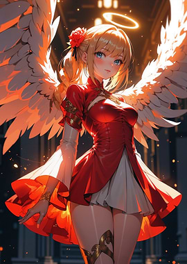 Angel in Red Dress