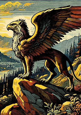 Gryphon on Mountaintop