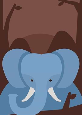 Blue Elephant Illustration